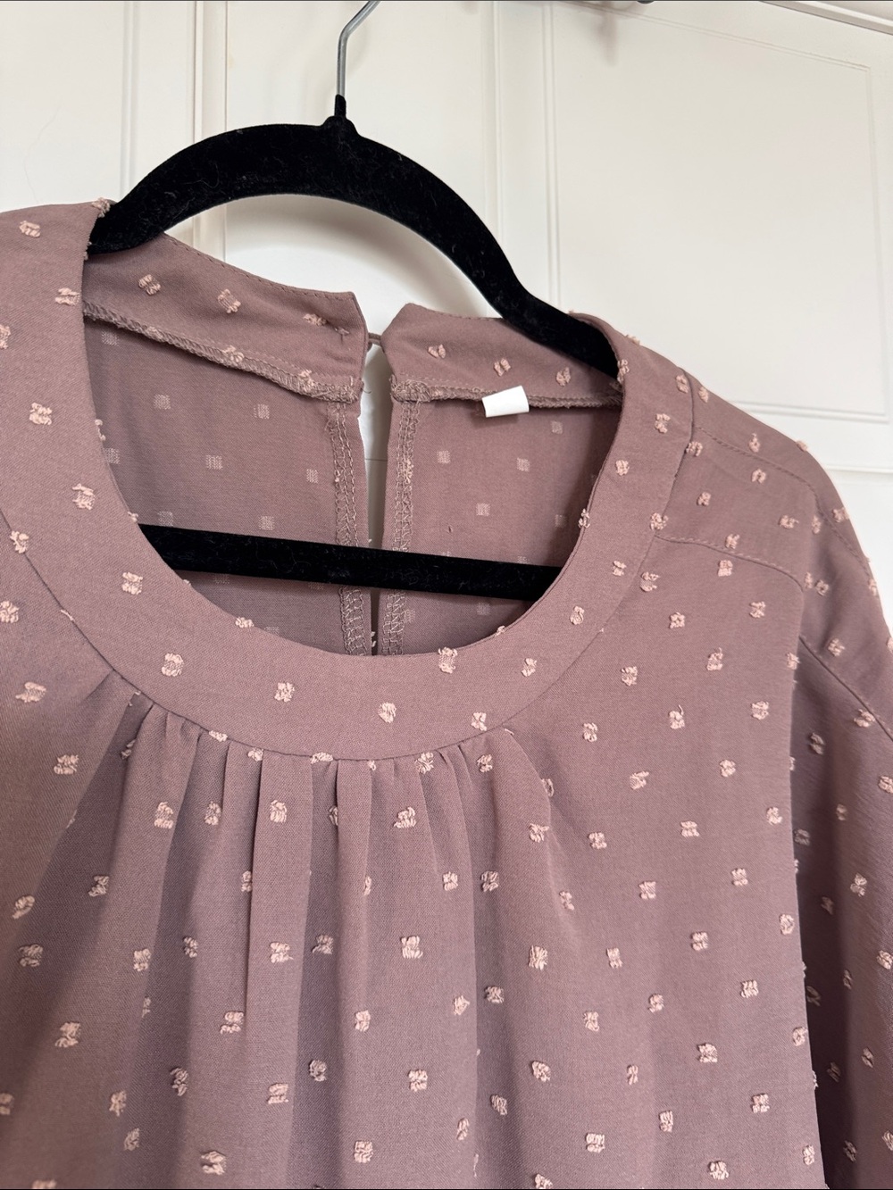 Women's Dusty Mauve Short-Sleeve Blouse - Picture 2 of 8